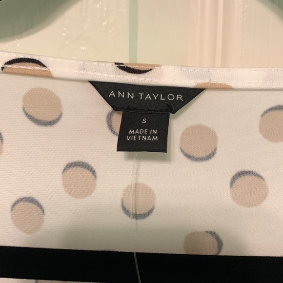 Ann Taylor Short Sleeve Mixed Media Blouse - Picture 2 of 7